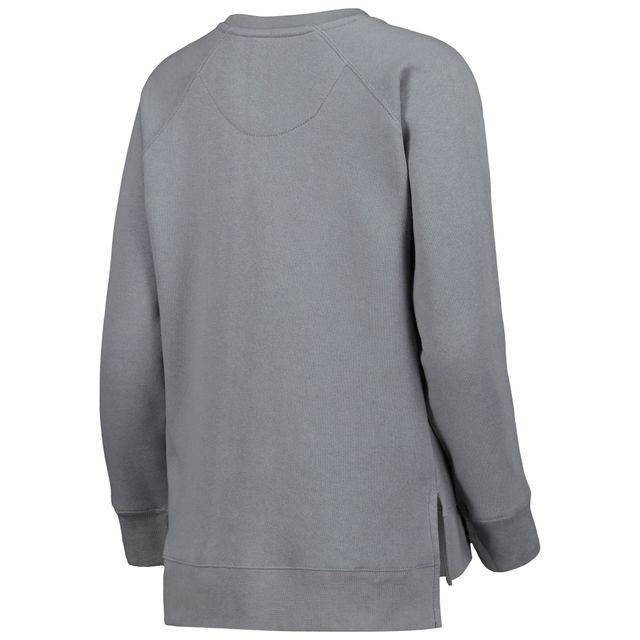 Sweat-shirt raglan Pressbox Wisconsin Badgers Pinehurst Chenille gris pour femme
