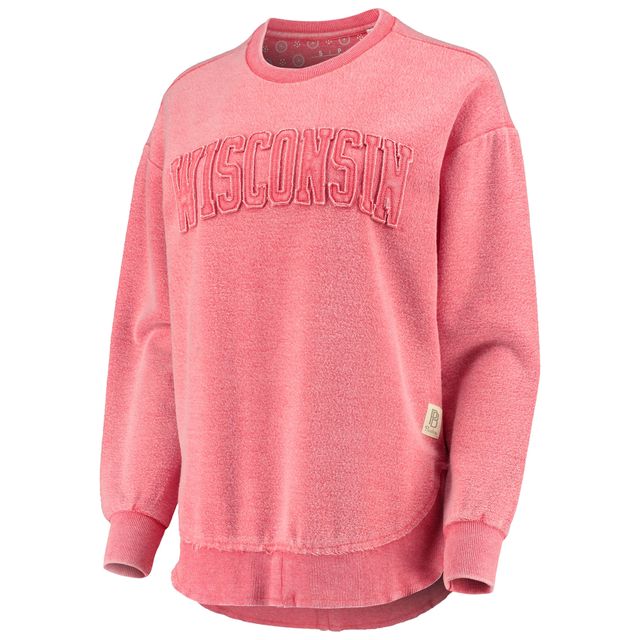 Sweat à capuche Pressbox Wisconsin Badgers Ponchoville pour femme, rouge