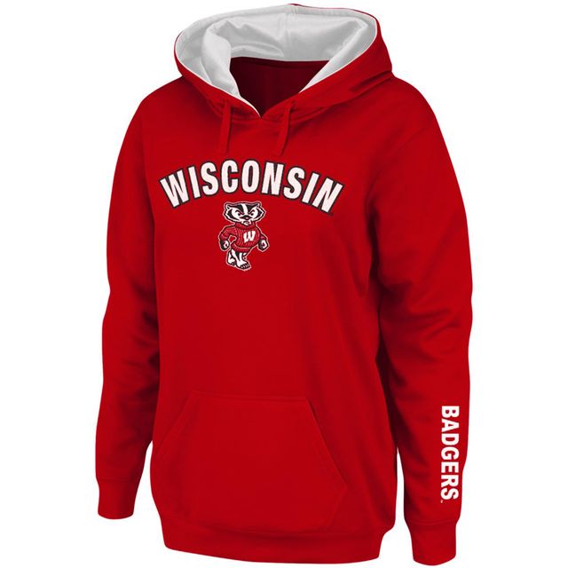 Sweat à capuche rouge Wisconsin Badgers Arch & Logo 1 pour femme