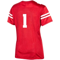 Women's Under Armour #1 Red Wisconsin Badgers Team Replica Football Jersey
