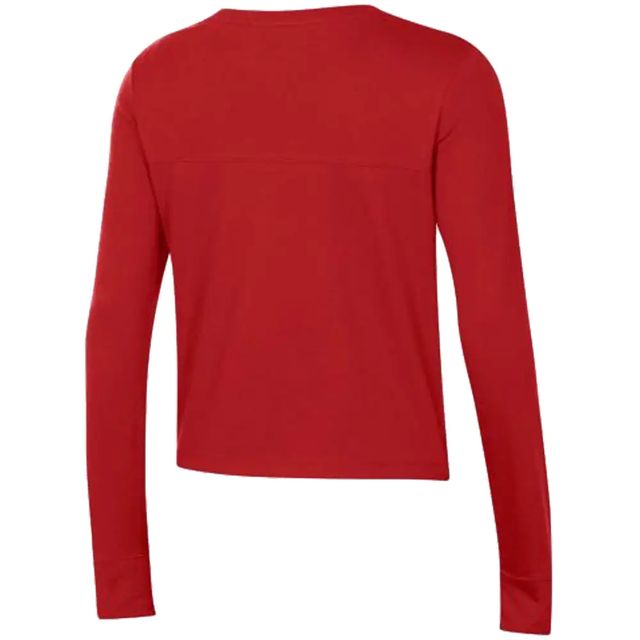 T-shirt court à manches longues Under Armour Wisconsin Badgers Vault rouge pour femme