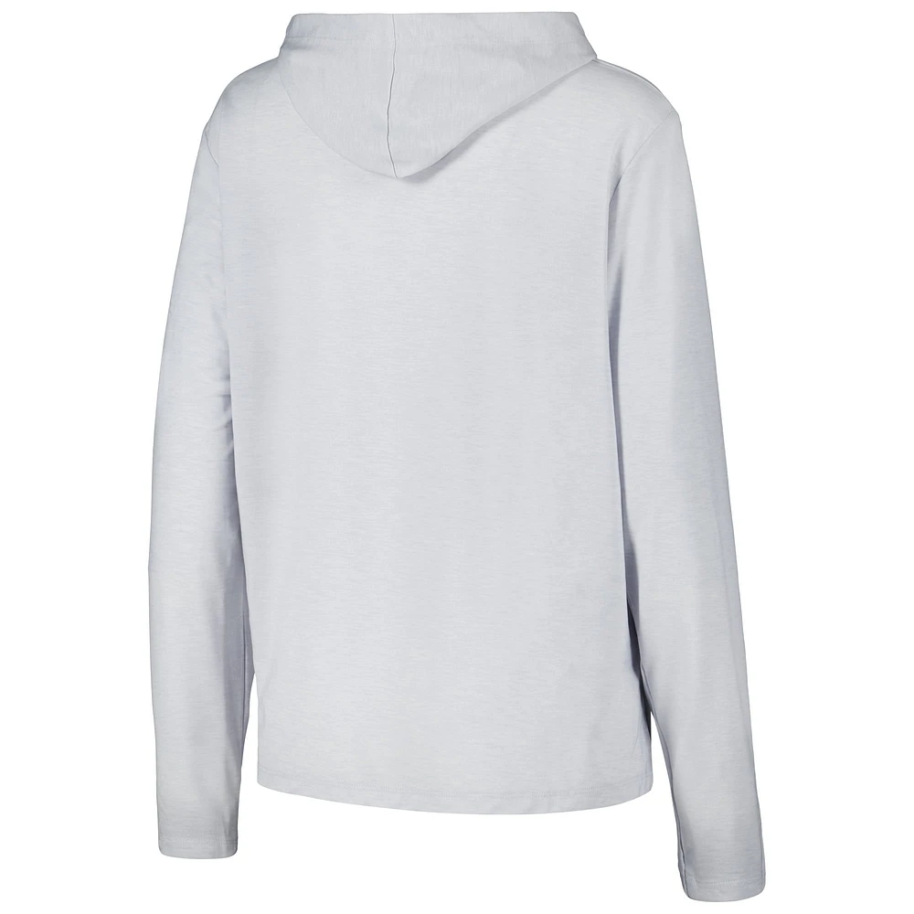 Women's Under Armour White Wisconsin Badgers Super-Soft Breezy Long Sleeve Tri-Blend Hoodie T-Shirt