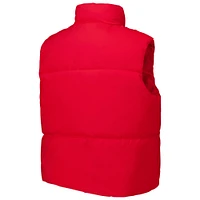 Women's ZooZatz Red Wisconsin Badgers Cropped Puffer Full-Zip Vest