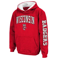 Youth Colosseum Red Wisconsin Badgers 2-Hit Team Pullover Hoodie