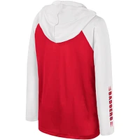 Youth Colosseum Red Wisconsin Badgers Eddie Multi-Hit Raglan Long Sleeve Hoodie T-Shirt