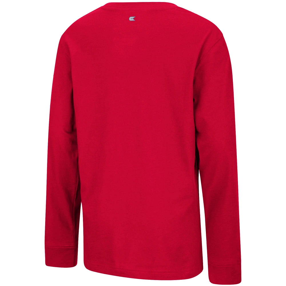 Youth Colosseum Red Wisconsin Badgers Two-Hit Long Sleeve T-Shirt