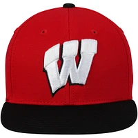 Youth Top of the World Red Wisconsin Badgers Maverick Snapback Adjustable Hat