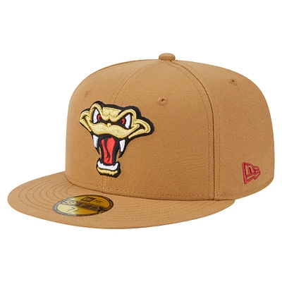 Casquette ajustée 59FIFTY de la collection authentique des Wisconsin Timber Rattlers New Era pour homme, kaki