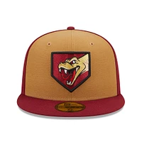 Men's New Era Gold/Red Wisconsin Timber Rattlers Marvel x Minor League 59FIFTY Fitted Hat
