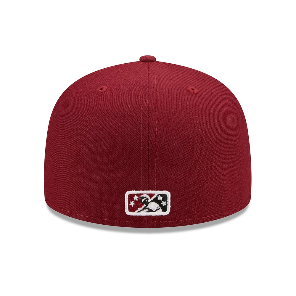 Men's New Era Gold/Red Wisconsin Timber Rattlers Marvel x Minor League 59FIFTY Fitted Hat