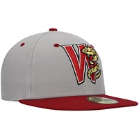 Men's New Era Gray Wisconsin Timber Rattlers Authentic Collection Road 59FIFTY Fitted Hat