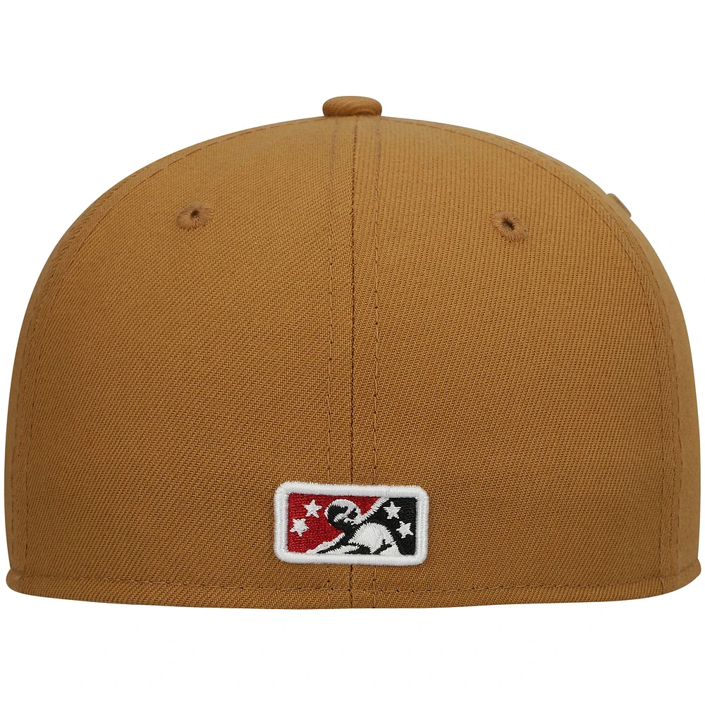 Men's New Era Natural Wisconsin Timber Rattlers Authentic Collection Team Alternate 59FIFTY Fitted Hat