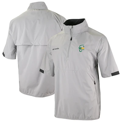 Veste coupe-vent à manches courtes et demi-zip Columbia Gray WM Phoenix Open Big Shot Omni-Wick pour homme