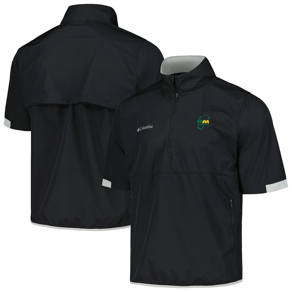 Veste coupe-vent à manches courtes et demi-zip Columbia Black WM Phoenix Open Big Shot Omni-Wick pour hommes