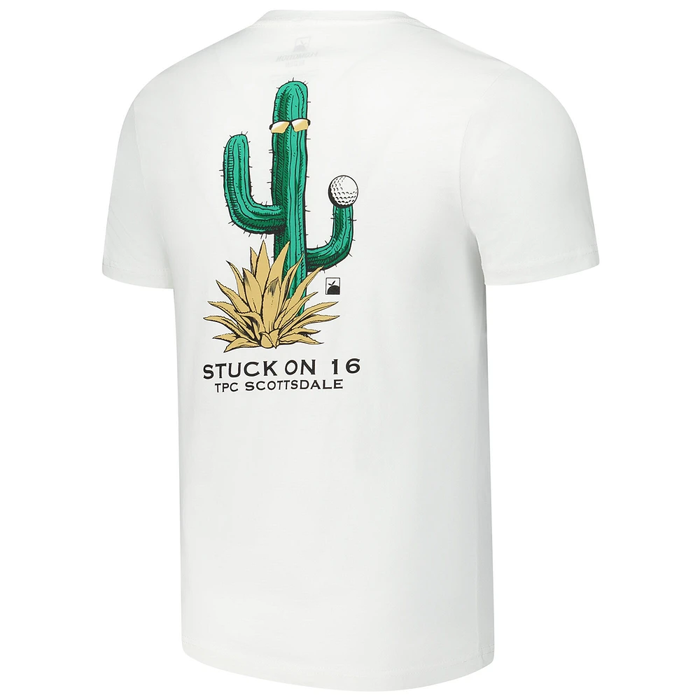 Unisex Flomotion White WM Phoenix Open Stuck on 16 T-Shirt
