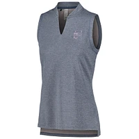 Women's adidas Navy WM Phoenix Open Ultimate365 Textured HEAT.RDY V-Neck Sleeveless Polo