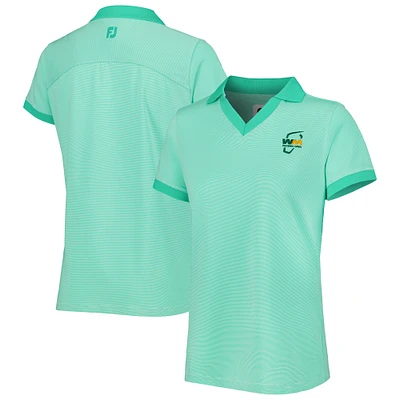 Women's FootJoy Mint WM Phoenix Open End on Lisle ProDry V-Neck Golf Polo