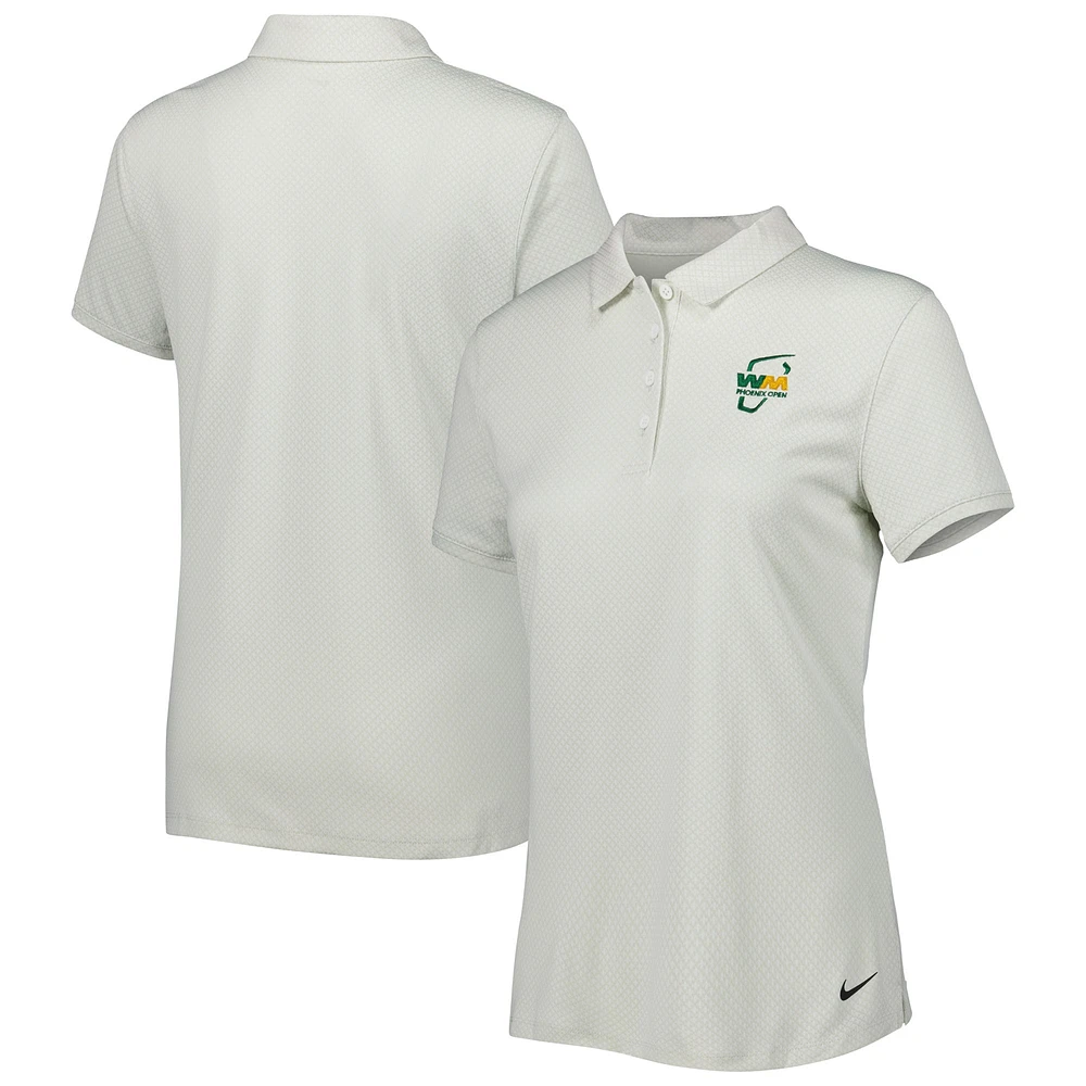 Women's Nike White WM Phoenix Open Victory Embossed Performance Notch Neck Polo