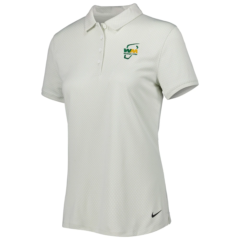 Women's Nike White WM Phoenix Open Victory Embossed Performance Notch Neck Polo