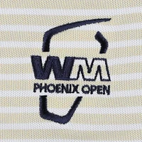Women's Peter Millar Tan WM Phoenix Open Banded Sport Mesh Performance Sleeveless Polo