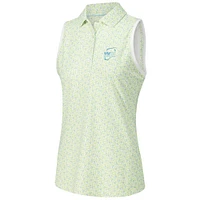 Polo sans manches en maille sport à bandes ouvertes Peter Millar White WM Phoenix pour femme