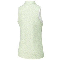 Polo sans manches en maille sport à bandes ouvertes Peter Millar White WM Phoenix pour femme
