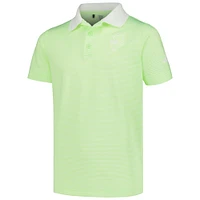 Youth adidas Neon Green WM Phoenix Open Striped Polo