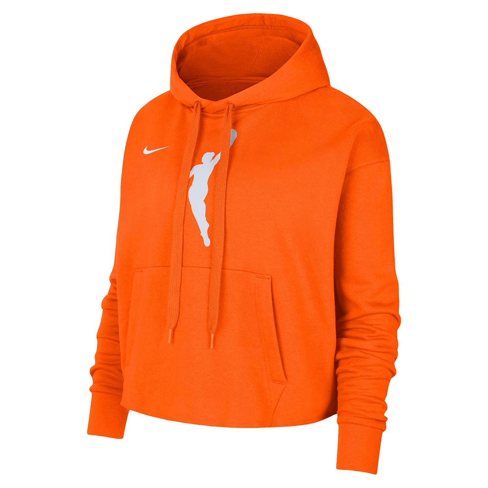 Women's Nike Orange WNBA Logowoman Team 13 Cropped Pullover Hoodie