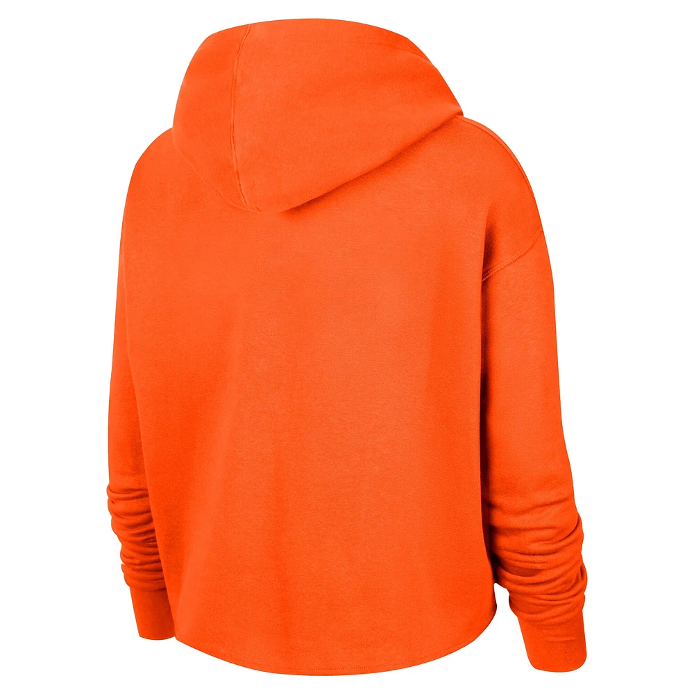 Women's Nike Orange WNBA Logowoman Team 13 Cropped Pullover Hoodie