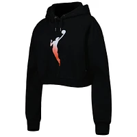 Women's The Wild Collective Black WNBA Logowoman Cropped Pullover Hoodie