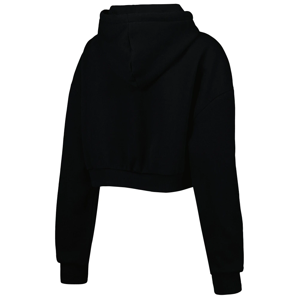 Women's The Wild Collective Black WNBA Logowoman Cropped Pullover Hoodie