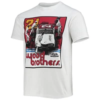 Men's Checkered Flag White Wood Brothers Racing Pit Crew T-Shirt