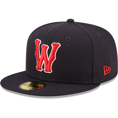 Casquette ajustée New Era Worcester Red Sox Authentic Collection 59FIFTY pour homme, bleu marine