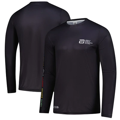 T-shirt à manches longues noir pour homme « Always Advancing » Abbott World Marathon Majors 7 City