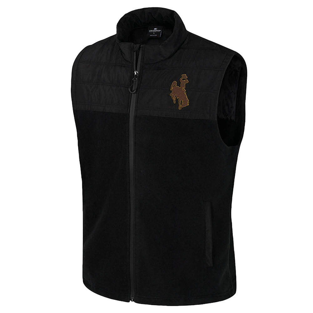 Men's Colosseum  Black Wyoming Cowboys Block The Sun Full-Zip Vest