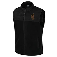Men's Colosseum  Black Wyoming Cowboys Block The Sun Full-Zip Vest
