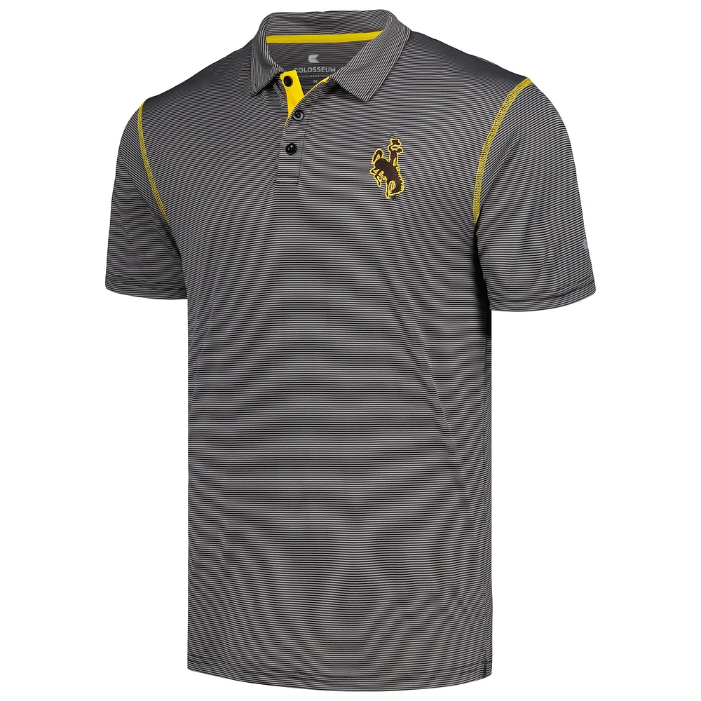 Men's Colosseum  Black Wyoming Cowboys Cameron Polo