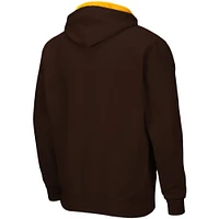 Men's Colosseum Brown Wyoming Cowboys Arch & Logo 3.0 Full-Zip Hoodie