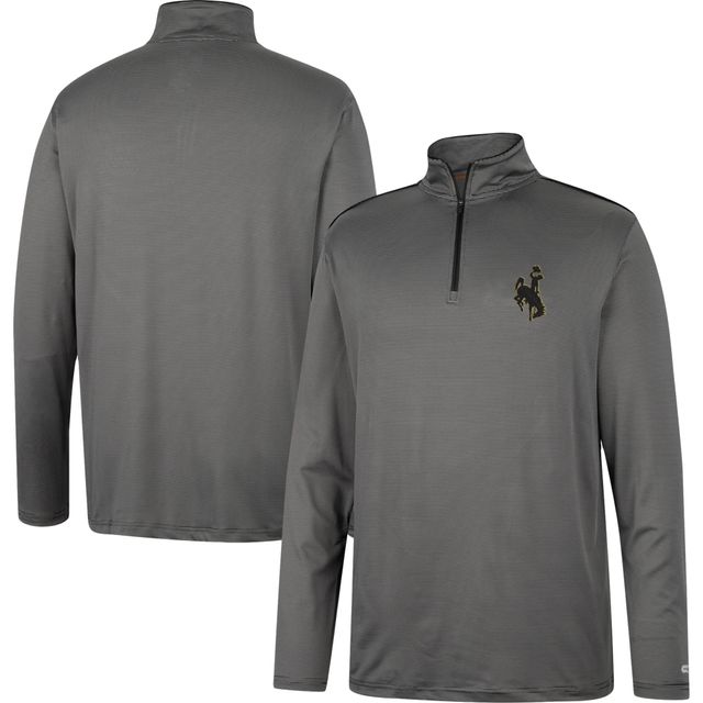 Coupe-vent Colosseum Charcoal Wyoming Cowboys Logo Quarter-Zip pour homme