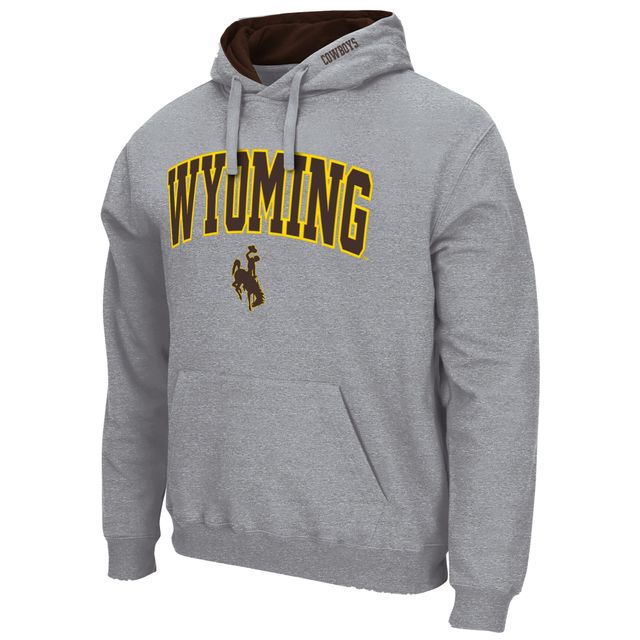 Chandail à capuchon Colosseum pour homme gris chiné Wyoming Cowboys Arch and Logo