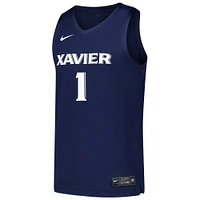 Men's Nike #1 Navy Xavier Musketeers  Replica Basketball Jersey