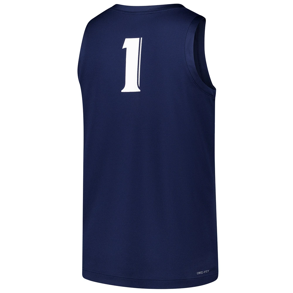 Men's Nike #1 Navy Xavier Musketeers  Replica Basketball Jersey