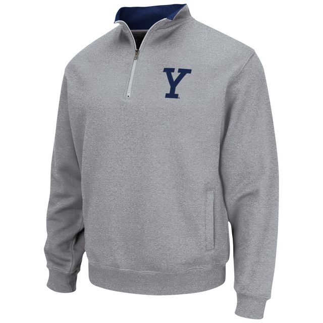Veste Colosseum Heathered Grey pour homme Yale Bulldogs Tortugas Team Logo Quarter-Zip Jacket