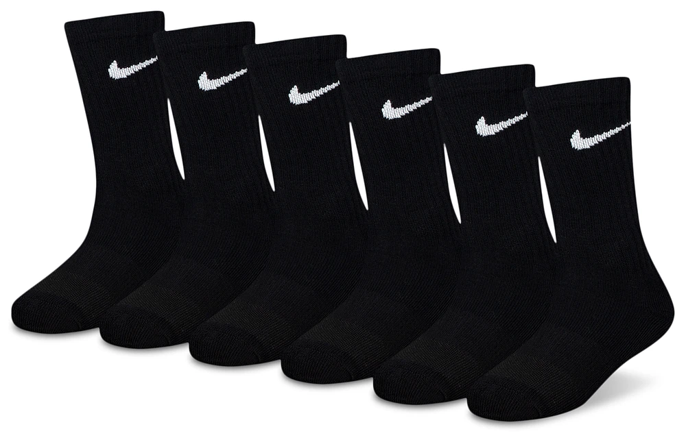Nike Boys Nike 6 Pack Dri-FIT Performance Basic Crew Socks - Boys' Preschool Black Size XS