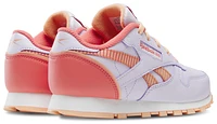 Reebok Girls Classic Leather Step N Flash - Girls' Preschool Running Shoes Sunset Coral/Digital Gleam/Sunkissed Orange