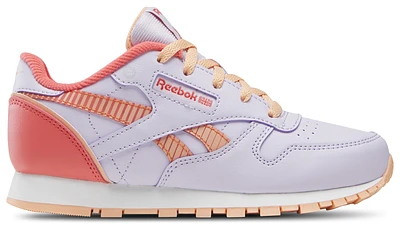 Reebok Girls Classic Leather Step N Flash - Girls' Preschool Running Shoes Sunset Coral/Digital Gleam/Sunkissed Orange