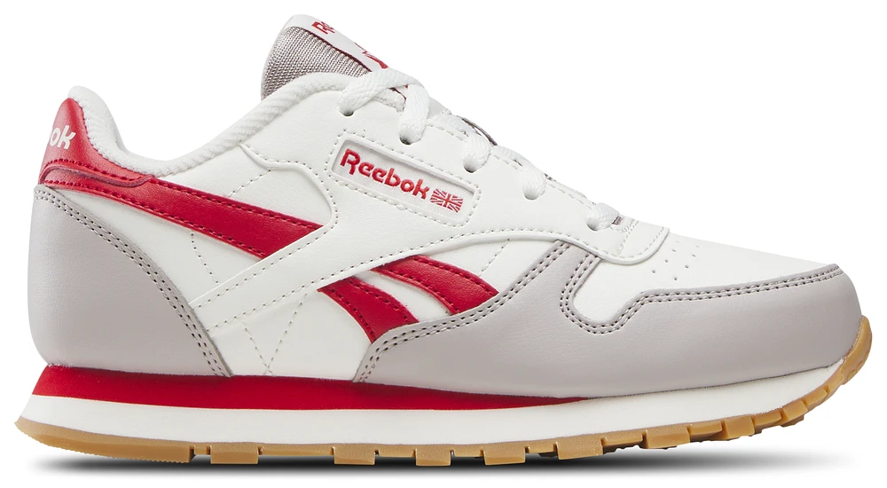 Reebok Boys Reebok Classic Leather - Boys' Preschool Shoes Hazy Grey/Chalk/Vector Red Size 02.0