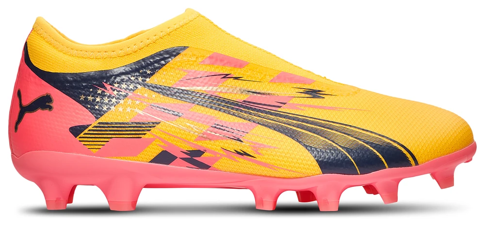 PUMA Boys PUMA Ultra CP Match FG/AG Jr - Boys' Grade School Soccer Shoes Navy/Sun Stream/Pink Size 06.0