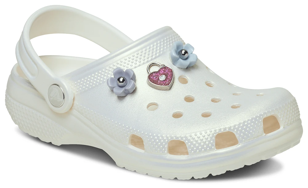 Crocs Girls Classic Iridescent Charm Clogs