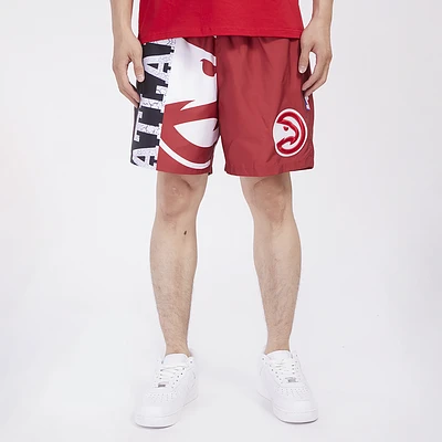 Pro Standard Hawks Split Mash Up Logo Woven Shorts - Men's